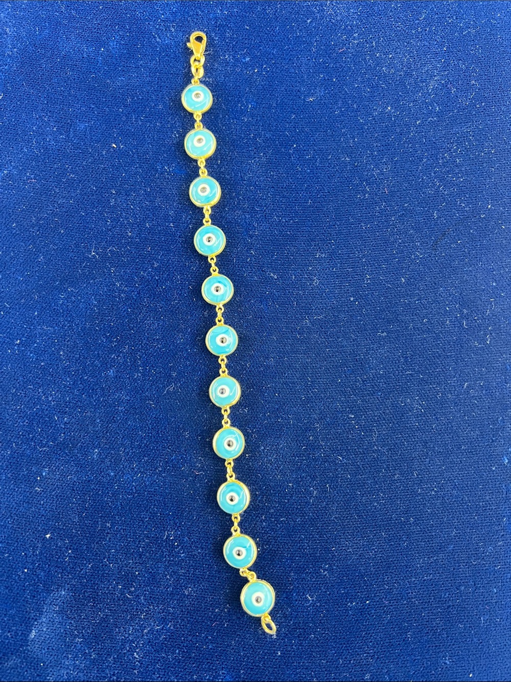 Gold-Tone Turquoise Evil Eye Link Bracelet - Women Jewelry